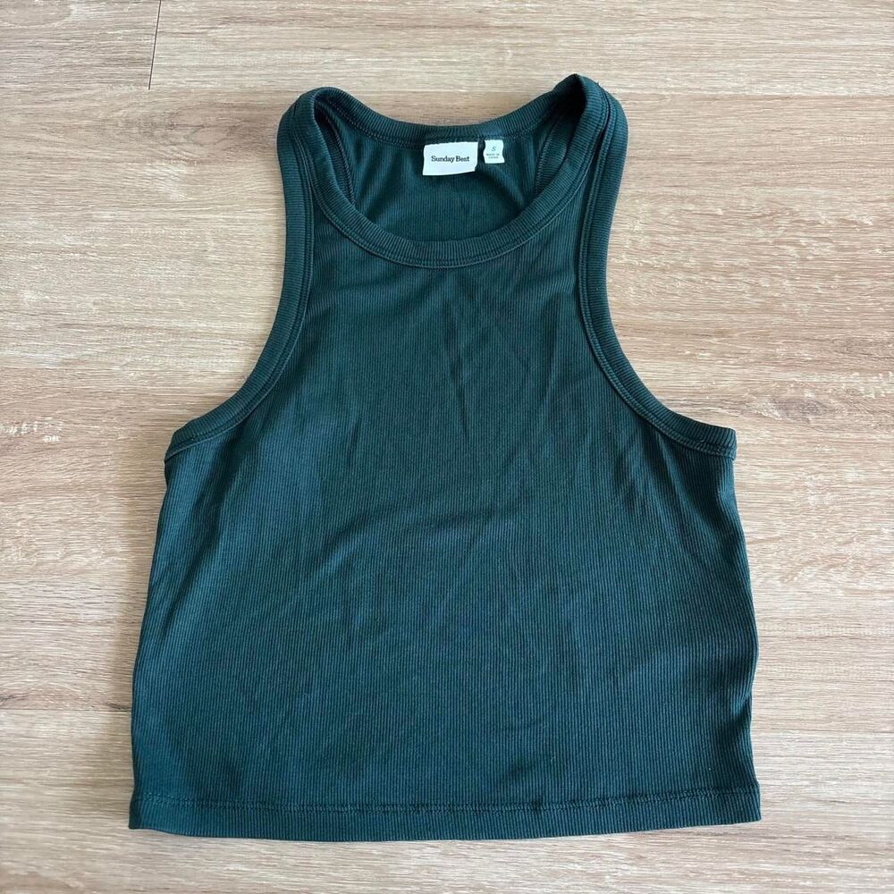 Sunday-best Women's Green and Khaki Crop-top